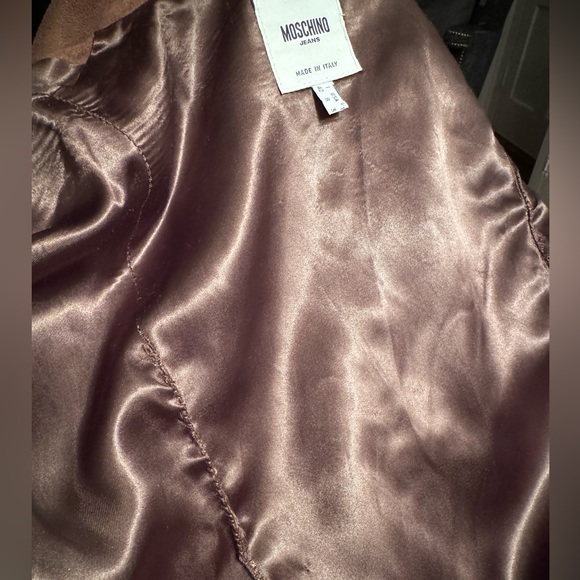 Moschino Jeans Suede ruffle jacket brown, size8 - Picture 11 of 11